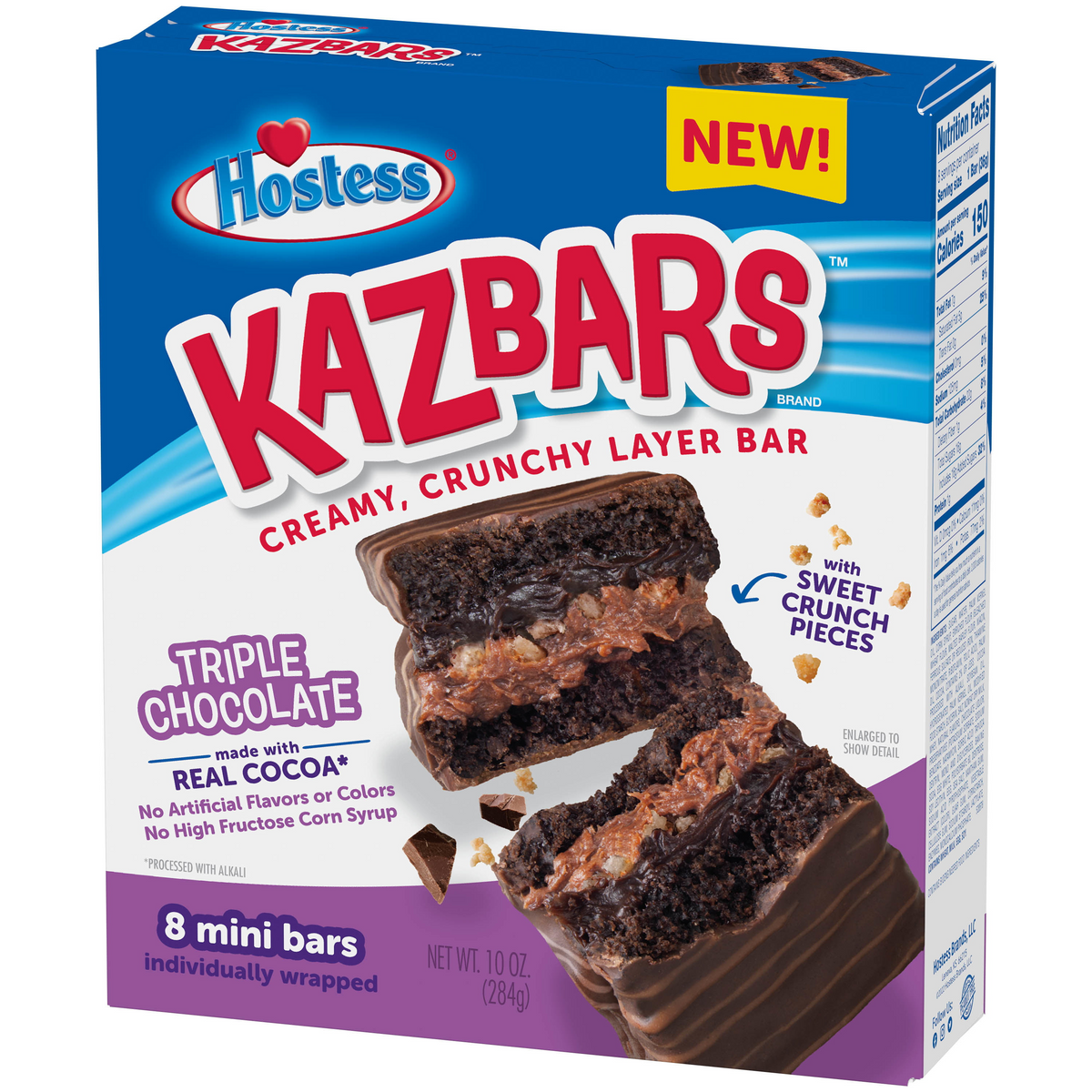 HOSTESS Triple Chocolate KAZBARS Creamy and Crunchy Layer Bar Exotic Pop