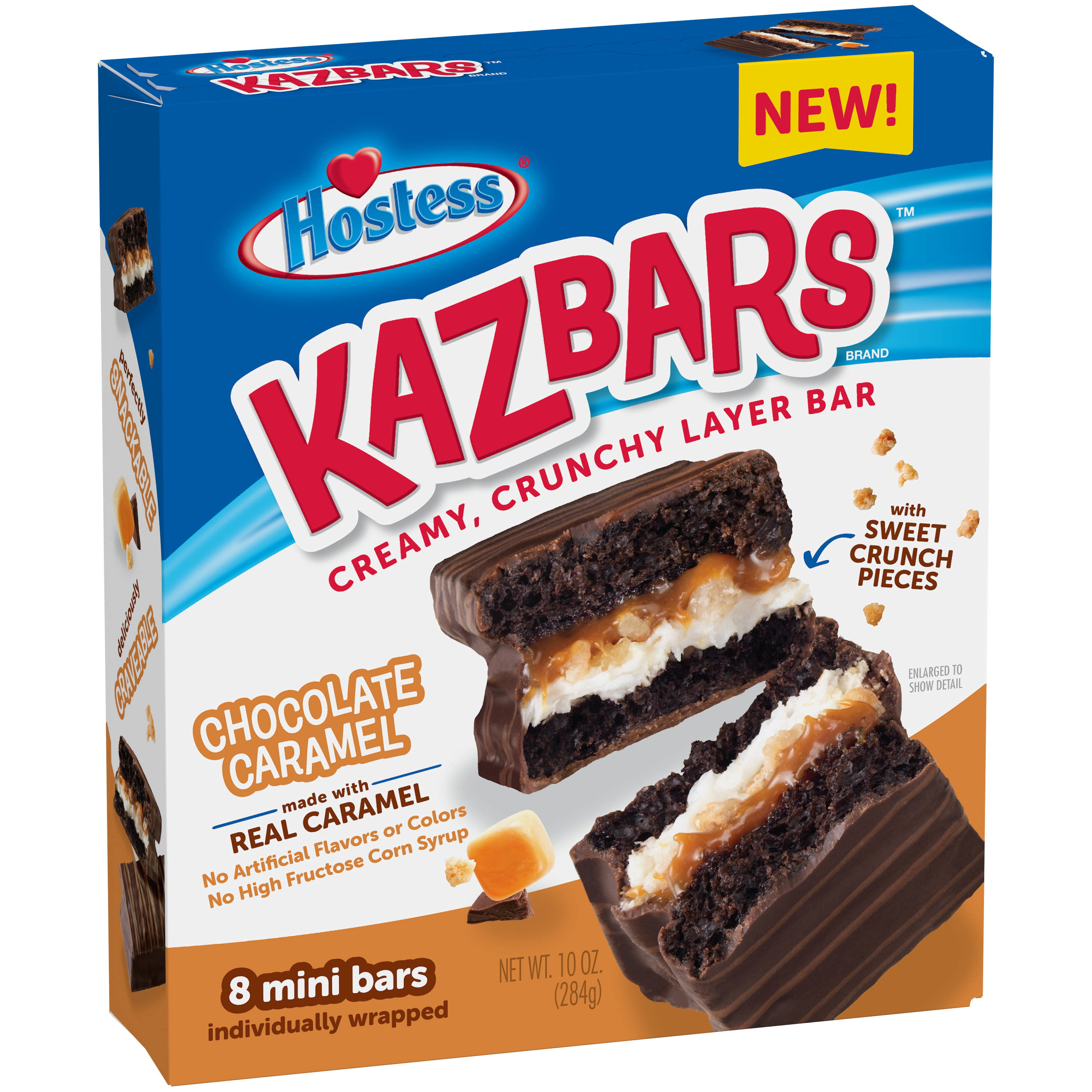 HOSTESS Chocolate Caramel KAZBARS Creamy and Crunchy Layer Bar